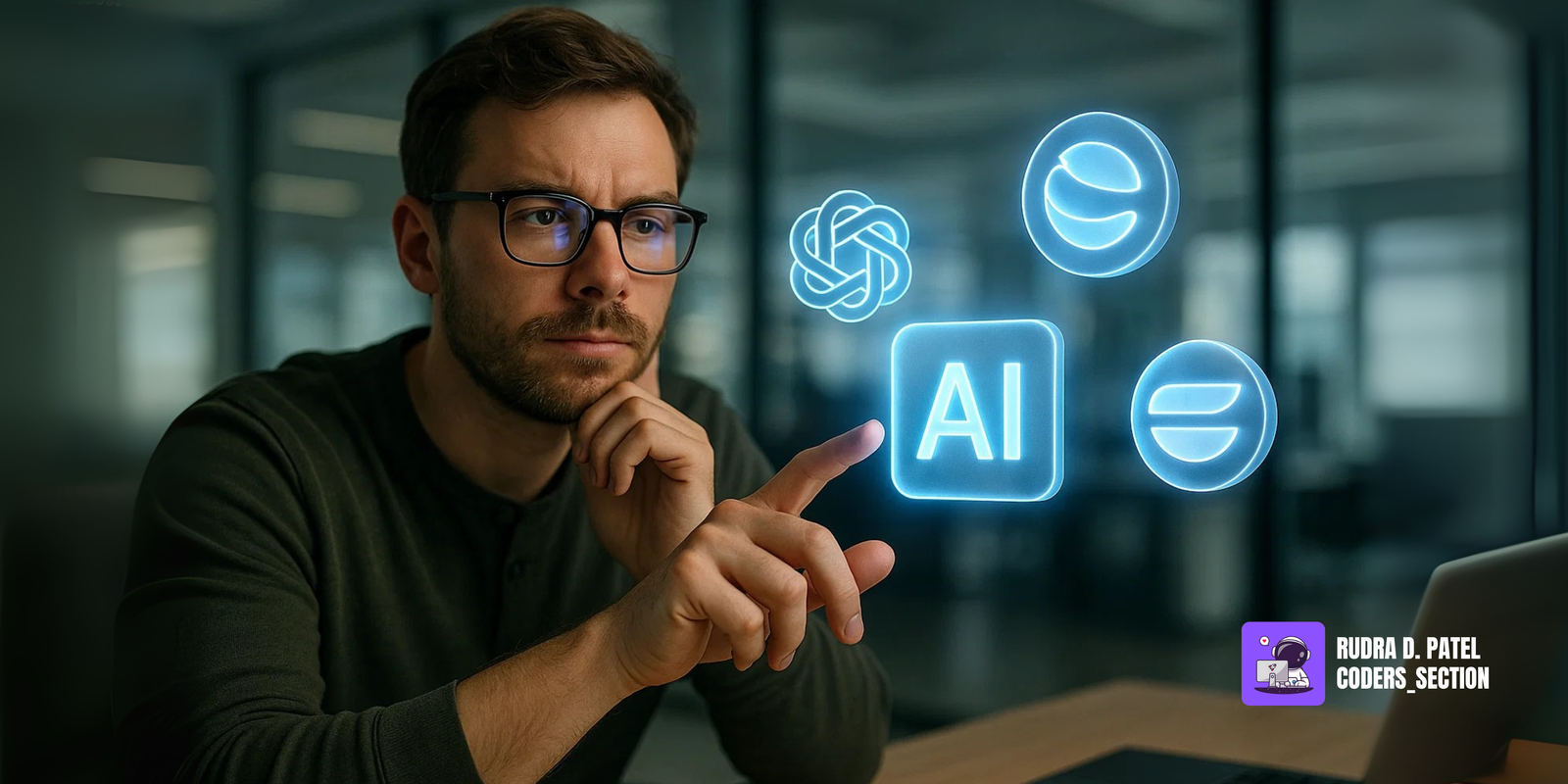 Logos of different AI models like GPT-4, Claude, and Gemini.